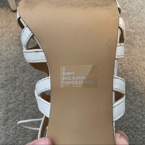 White Lace Up Heels - Picture 9 of 14